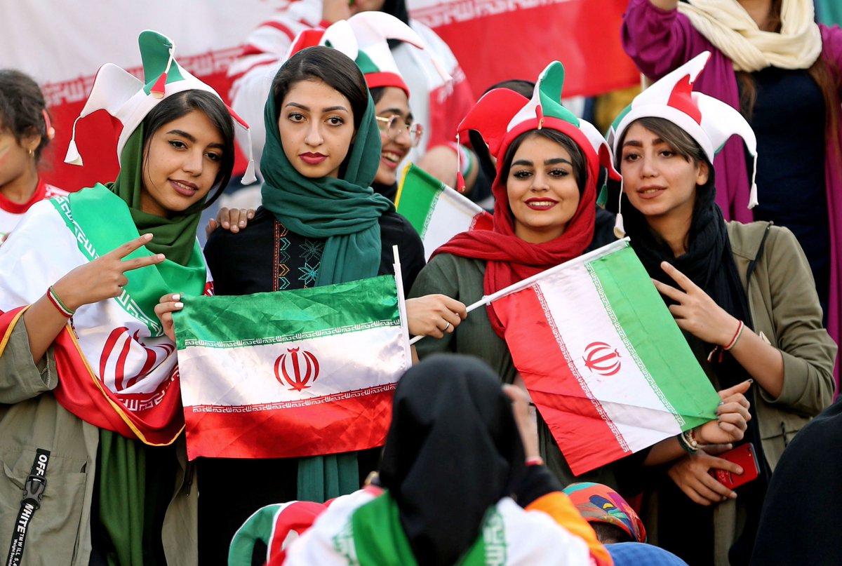 Iranian women watched a. מאומת. soccer match after being freely allowed int...