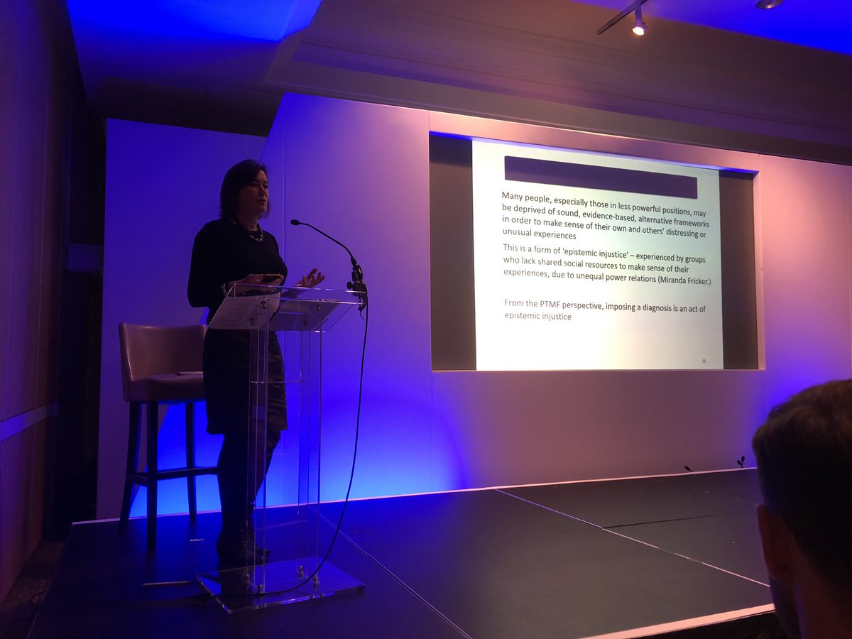dropthedisorder's tweet image. .@ClinpsychLucy introduces the #PTMFramework at  #Gapsych2019 ‘from a PTMF perspective imposing a diagnosis is a form of epistemic injustice’
#WorldMentalHealthDay