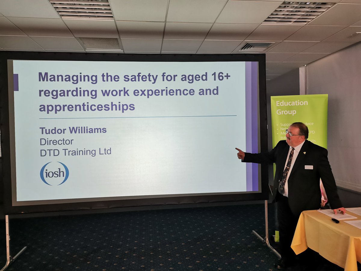 IOSH_Education's tweet photo. Tudor spoke to us about managing the safety of 16+ and asked us to consider if learners should experience hazard and risk, but in a clearly defined framework of cooperation and management. @dtdtraining @IOSH_SouthWales @locherproject https://t.co/JrywG4TMS6