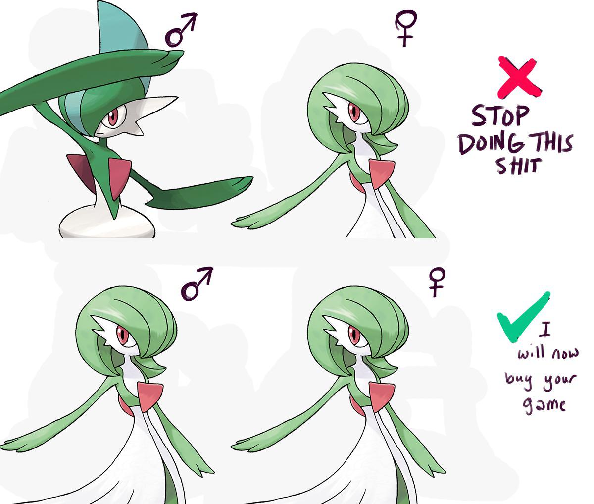 cherricola🍒🏳️‍⚧️ on X: No sé quién ha hecho esta mierda imagen pero ya  sabes, Gardevoir puede ser hembra o macho.  / X