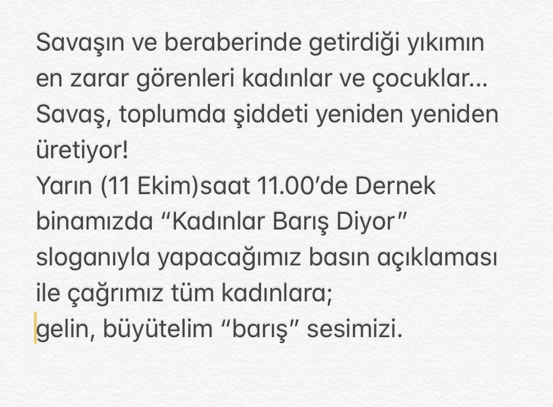 @TJAMerkez <a href="/AmedKadin/">Dicle Amed Kadın Platformu</a> <a href="/ohdamed/">ÖHD Amed</a> <a href="/dbkadinhaklari/">Diyarbakır Barosu Kadın Hakları Merkezi</a> <a href="/amedihd/">İHD Amed</a> <a href="/Amedkadin1/">TMMOB AMED KADIN</a> @HDPkadin <a href="/SosyalistKadin/">Sosyalist Kadın Meclisleri</a> <a href="/OzgurGencKadin/">Özgür Genç Kadın | ÖGK</a> @GencKadinAmed <a href="/ihdamedkadin/">İHD Amed Kadın Komisyonu</a> <a href="/17AleviKadinlar/">17+ Alevi Kadınlar</a> <a href="/DutagacD/">DutAgacıDayanışmaDerneği</a> <a href="/amed_ekoloji/">Amed Ekoloji Meclisi</a> <a href="/amed_aileleri/">Amed Aileleri İnisiyatifi</a> <a href="/inisiyatifAmed/">Diyarbakır HAK İnisiyatifi</a> @kadinmeclisleri
<a href="/sesamed21/">SES Amed</a> <a href="/egitimsen21/">Eğitim Sen Amed</a> <a href="/Diyarbakirbaro/">Diyarbakır Barosu</a>
#SavaşaHayır