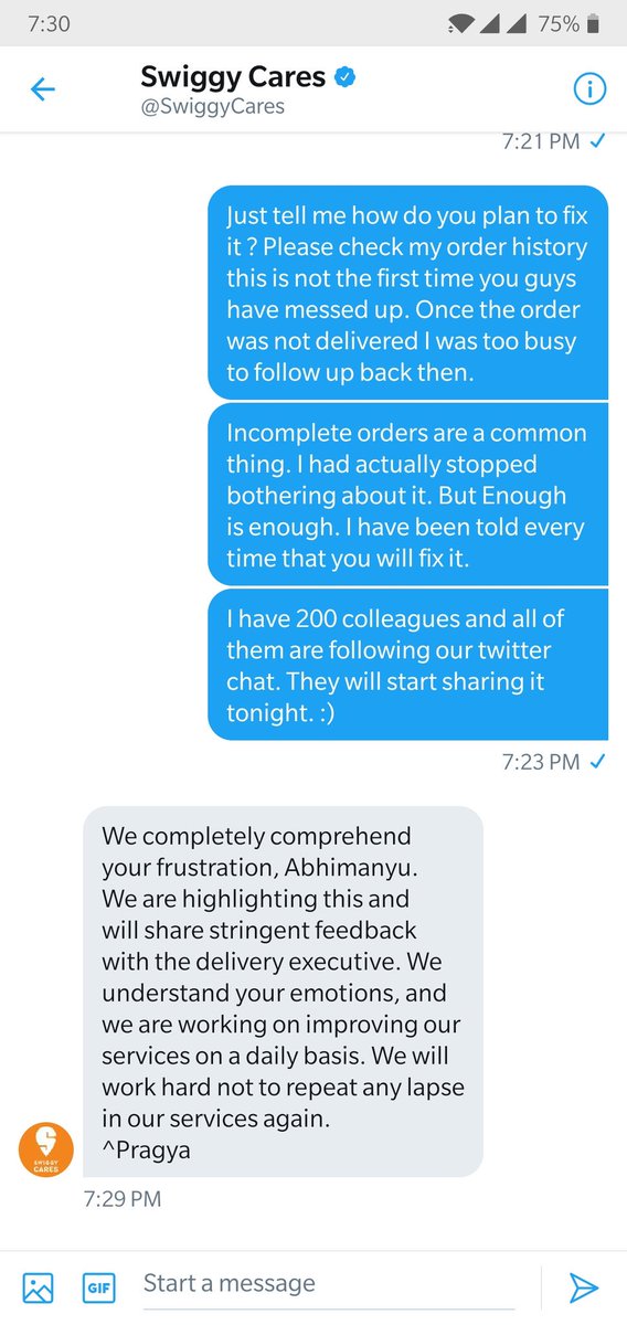 iamabhimanyu_'s tweet photo. @SwiggyCares How is this assisting me these are just more empty promises. https://t.co/yR45jKe3Vw