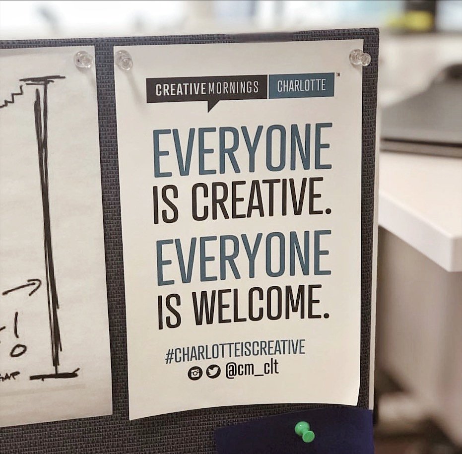 Good morning Business Rockstars!

We wanted to remind you that Creative Mornings is tomorrow. 

The Topic is Flow. The guest speaker is Taiwo Jaiyeoba

Details:
October 11,2019 
8:15AM-10:00AM
Ovens Auditorium 
2700 E Independence Blvd 
Charlotte,NC 

creativemornings.com/talks/taiwo-ja…