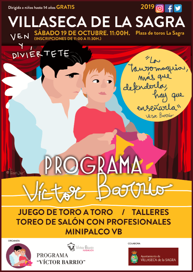 FVictorBarrio's tweet photo. Ya te lo habíamos contado, pero ahora te concretamos el lugar y la hora en los que el #ProgramaVB y sus actividades para niños estarán en Villaseca de la Sagra (Toledo):
📍 Plaza de toros La Sagra
🕚 11 hs (inscripciones de 11 a 11:30 hs)
📆 Sábado 19 de octubre
¡Te esperamos! https://t.co/i5PPg7Jz0N