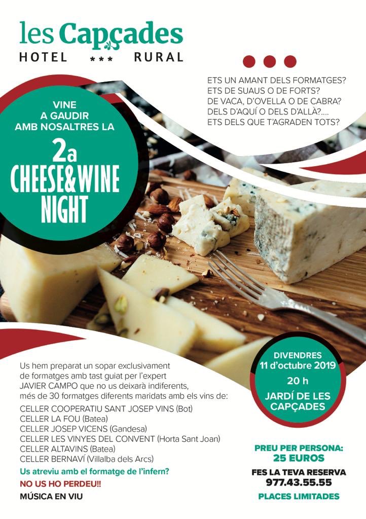 [AGENDA] Este divendres a Horta de Sant Joan proposta ben formatgera amb assortit de vins de la terra #vins #gastronomia #cultura #cheeseandwine #terraalta #rutadelvi #enoturismecatalunya