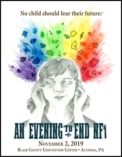 MVHS 11th grader Bridget Pedmo created cover for Giorgio Foundation's endnf1.org annual fundraiser event "An Evening to End NF1"...for info on the event visit: endnf1.org/altoona-ticket….  #MVproud of the student's artistic abilities and support of this wonderful cause.