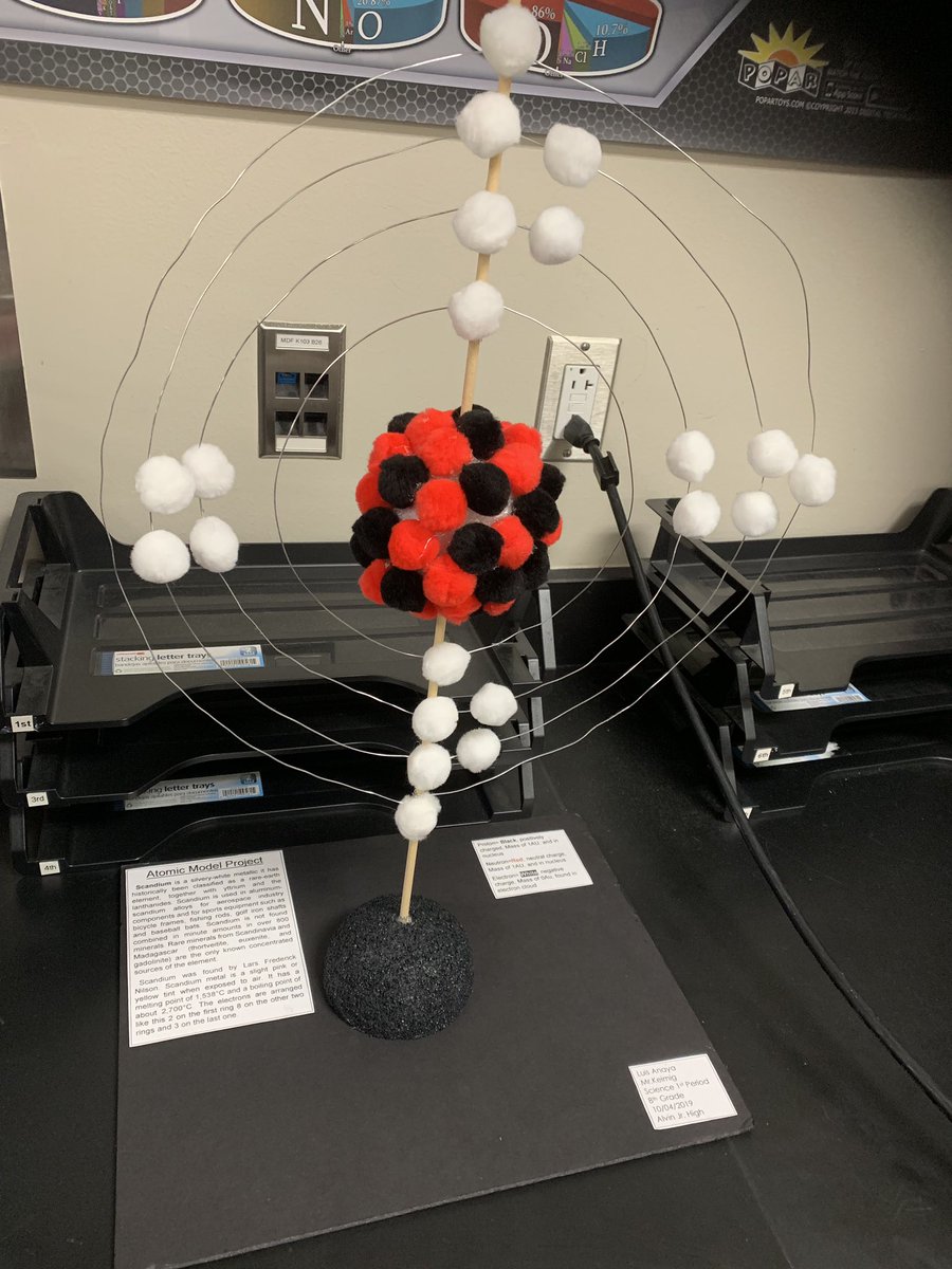 AJHScience's tweet image. Mr. Keimig’s 8th grade Atomic structure models.  #scienceisaverbinalvinisd @alvin_jh @aadamealvinisd1 @AlvinISD_SCI