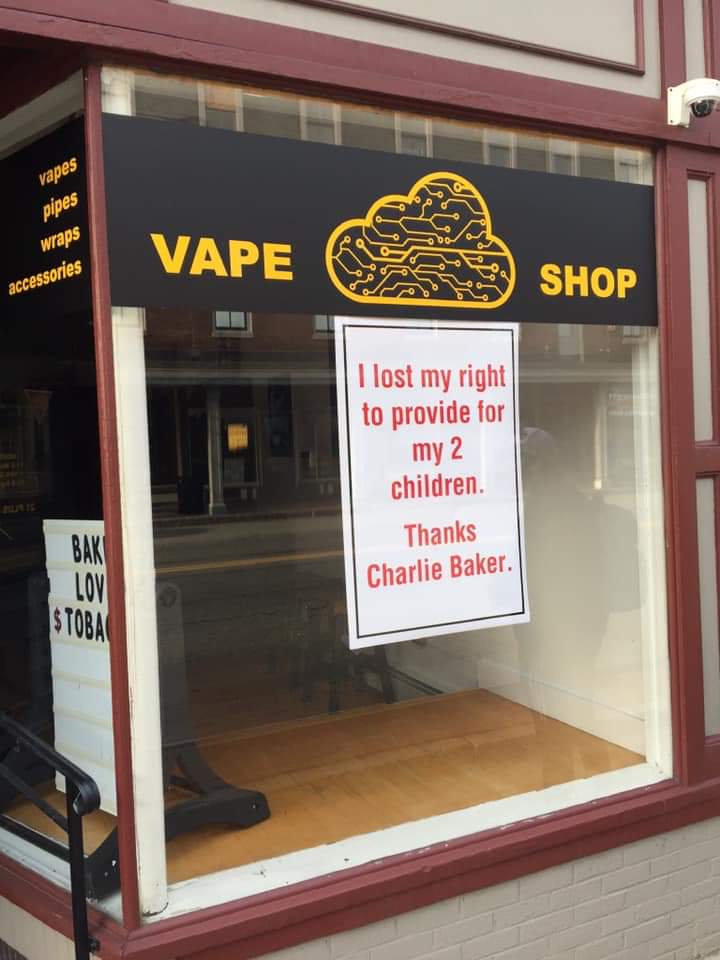 VapinGreek's tweet photo. Good morning .@realDonaldTrump it's me again with another heartbreaking photo of a bankrupt legitimate business. All us vapers are waiting for you to #maga but looks like we will be on the #DumpTrump2020 train... #WeVapeWeVote https://t.co/FuGlYsM60R