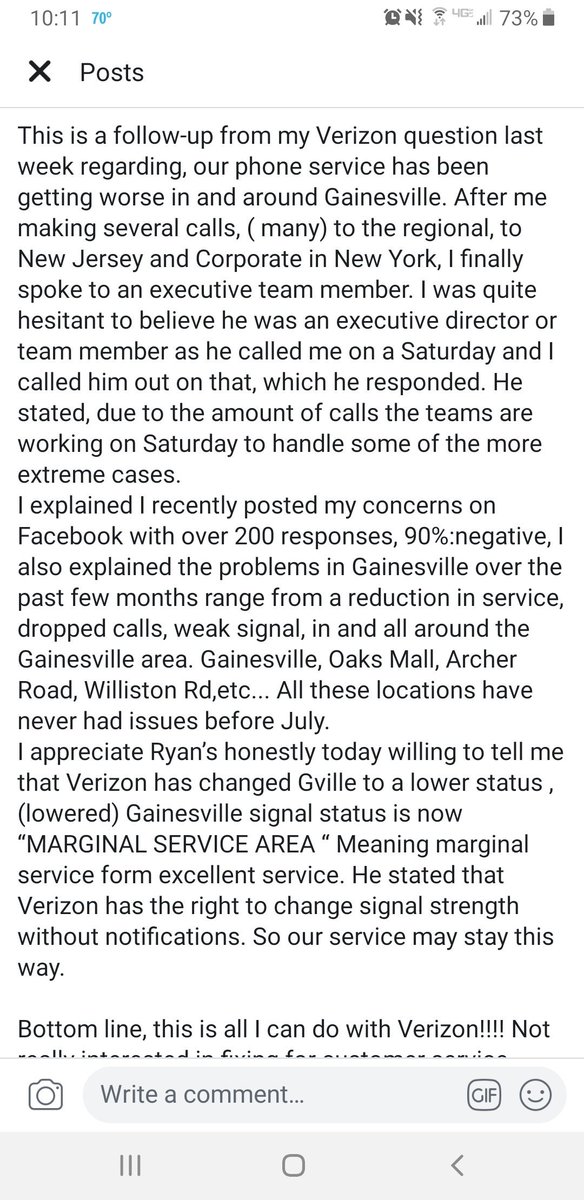 emjoseph71's tweet image. @verizon I have noticed service issues the last couple of months, thought it was just my phone. I guess not. Would you care to comment in this? Maybe it's time for me to switch to a new provider after over 10 years. #verizonissues