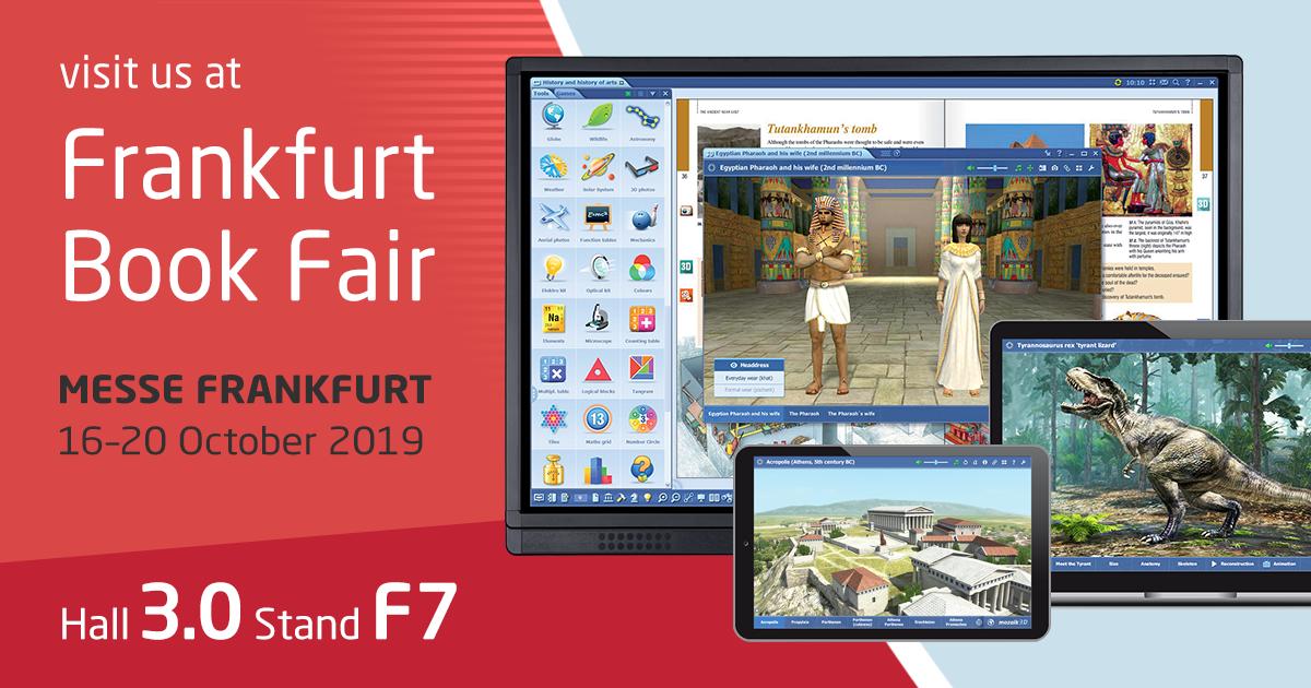 MozaikEducation's tweet photo. 🇩🇪 Meet our team next week at the upcoming #Frankfurter #Buchmesse in Frankfurt at Hall 3.0 F7 to experience #mozaBook, #mozaWeb, and #LabCamera first-hand.

🤗 We are excited to show you our interactive educational solutions.

🤝Want to book a meeting? Email office@mozaweb.com. https://t.co/fOfQ9HcWib
