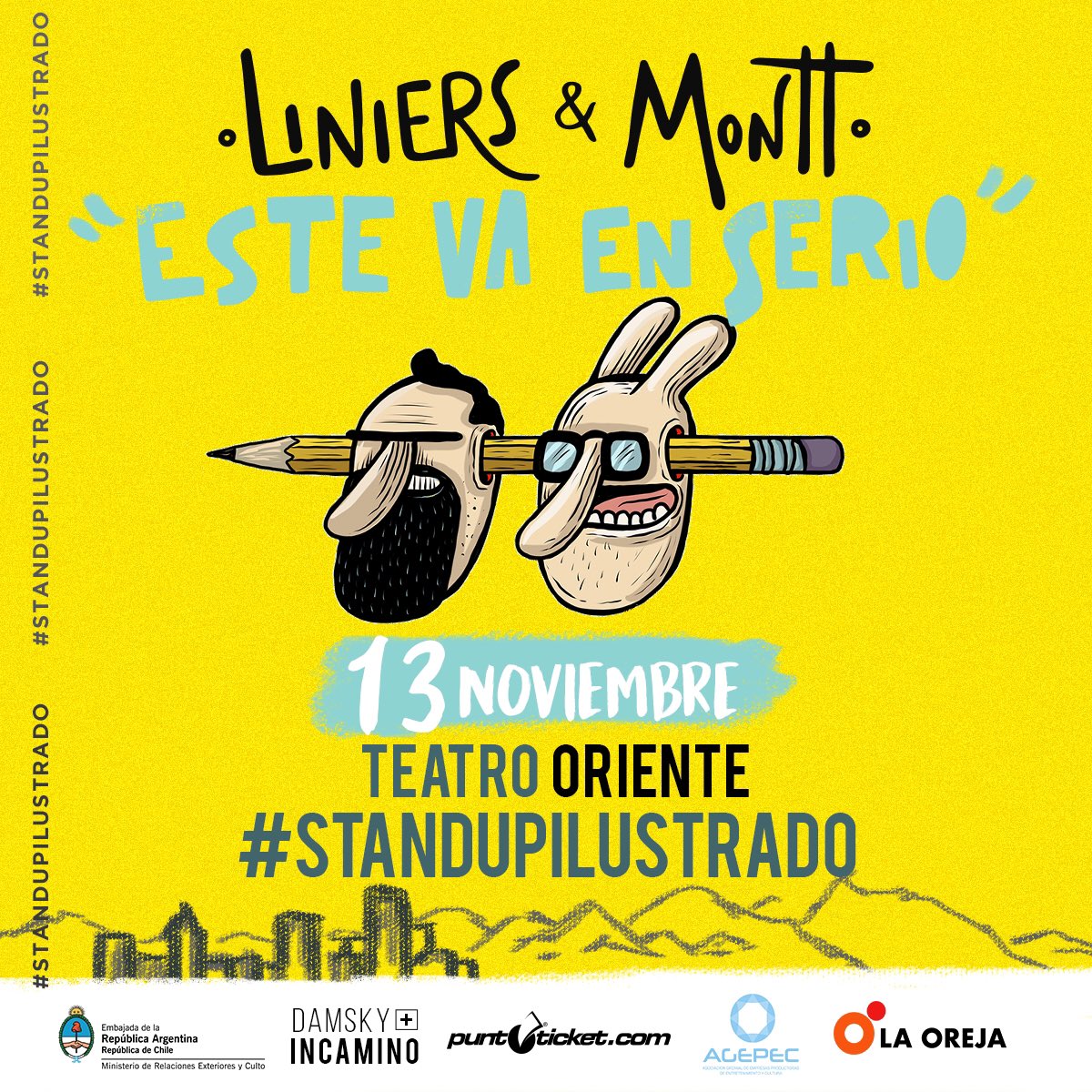¡Vuelven Los Ilustres! 
<a href="/porliniers/">Liniers</a> y <a href="/albertomontt/">alberto montt</a> vuelven a Chile para presentar su nuevo show “Este va en serio”.

Entradas a la venta desde mañana al mediodía en <a href="/puntoticket/">Punto Ticket</a>.
#standupilustrado