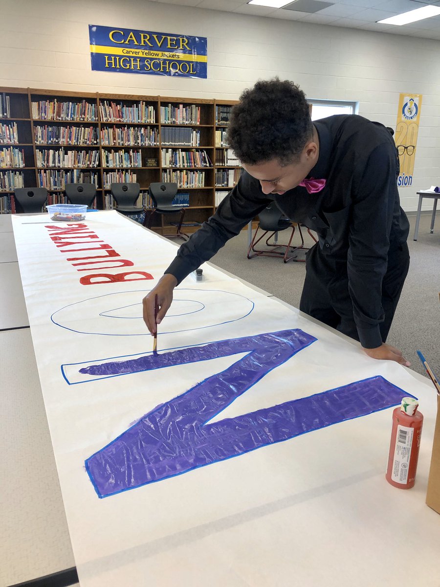 Carver students creating banners for #nobullying #takethepledge #wearewsfcs <a href="/CarverHS_Nation/">CarverHSNation_WS</a> <a href="/CarverHS_Nation/">CarverHSNation_WS</a> <a href="/jacket_mathhive/">Carver High School Math Department</a> <a href="/CfMontague/">Carol Montague-Davis</a> <a href="/wsfcs/">WS/FC Schools</a> <a href="/ELA_Carver_High/">Carver High English</a> <a href="/CarverBeta/">CHS Beta Club</a>