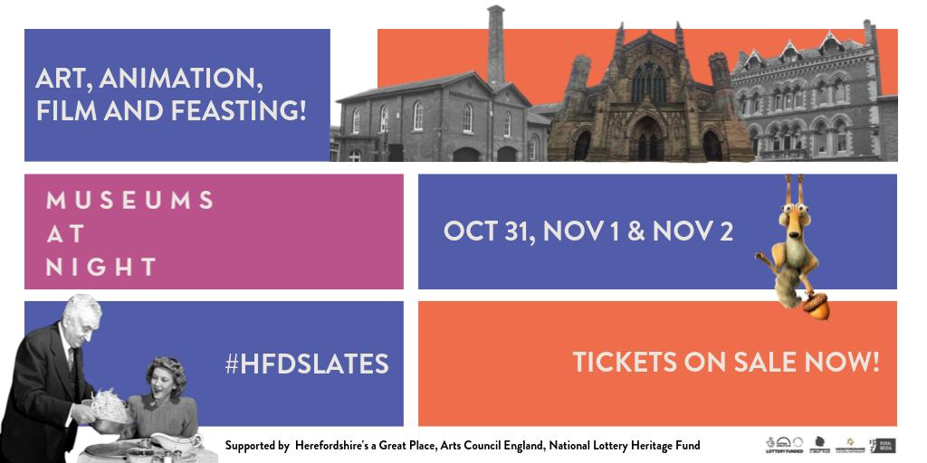 For the first time ever, explore #Hereford's #MuseumsAtNight with these fun half-term events for #families!

There are 3 events happening:

✏ The Big Draw
❄ Ice Age at The Museum
🍽 The Moveable Feast:

Tickets 👉 bit.ly/2VrtI3o

#HfdsLates #Herefordshire #HfdsCulture