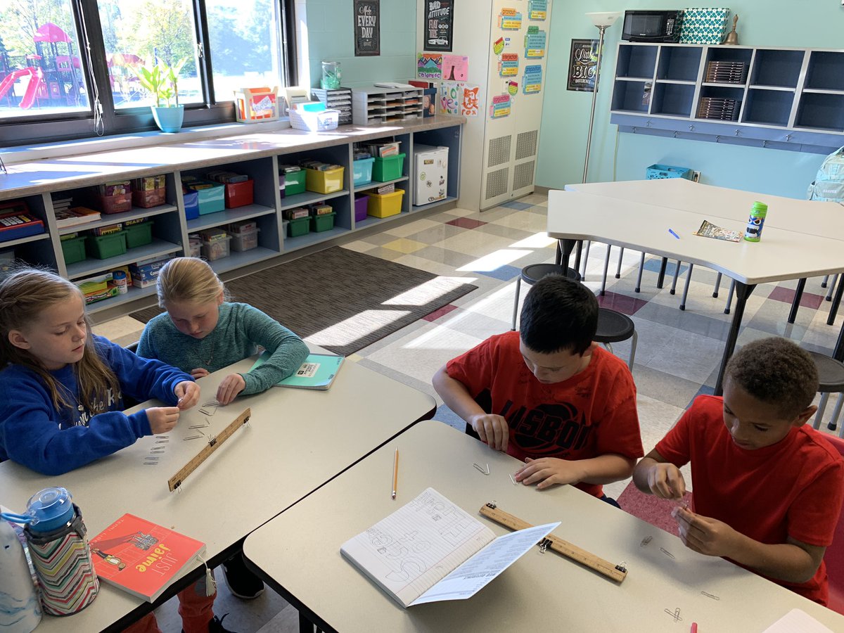 3BKrall's tweet photo. We made a teeter totter system in science to explote forces. #PLTW #ScienceofFlight https://t.co/1xCANFTB5n