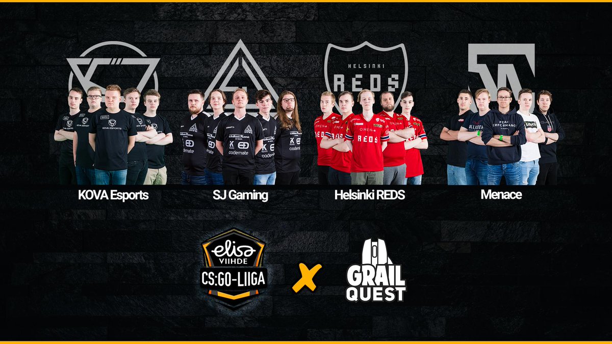Runkosarja on taputeltu, ja 4 joukkuetta matkaa kohti Elisa Viihde CS:GO -liigan finaaleja!🏆

🔸 <a href="/kovaesports/">KOVA ❤️‍🔥</a> 
🔸 @SJGamingGG 
🔸 @HelsinkiREDS 
🔸 <a href="/MenaceGG_fi/">MenaceGG</a> 

🗓️ 18.-19. lokakuuta
📍 Kupittaan Palloiluhalli, <a href="/GrailQuestFI/">Grail Quest</a> 

<a href="/esportsfinland/">FEL</a> #ElisaCSGO #CSliiga #esportsfi