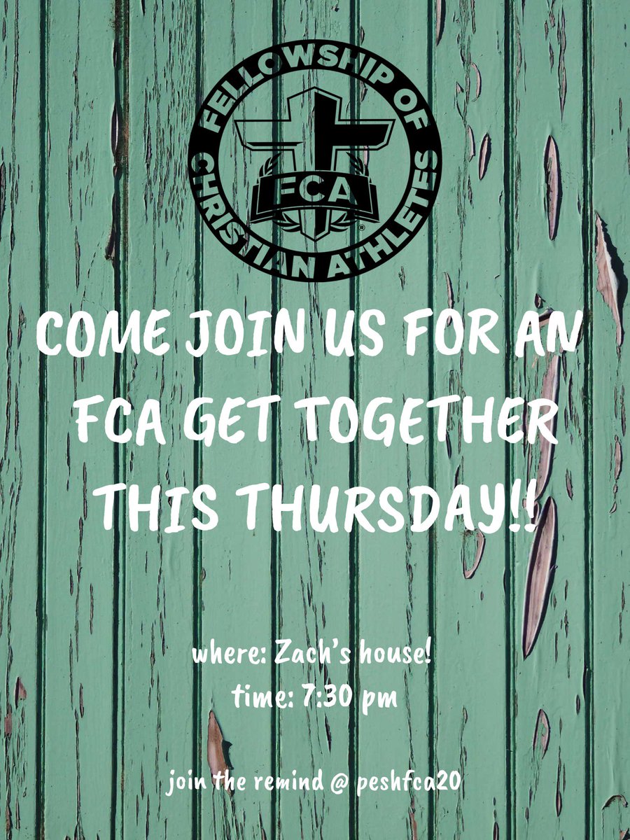 FCA IS TONIGHT!! Tell a friend, bring a friend, and DM us for the address!! 7-9pm 😁