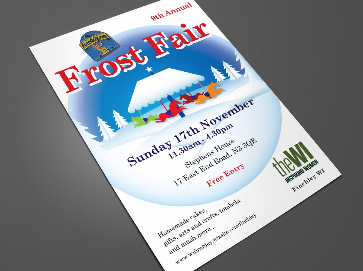 Finchley WI Frost Fair at Stephens House on 17 November. Wishing them every success. #barnetbusiness #barnettogether #barnetevents #leafletdesign #leafletprinting #exposeddesignconsultants