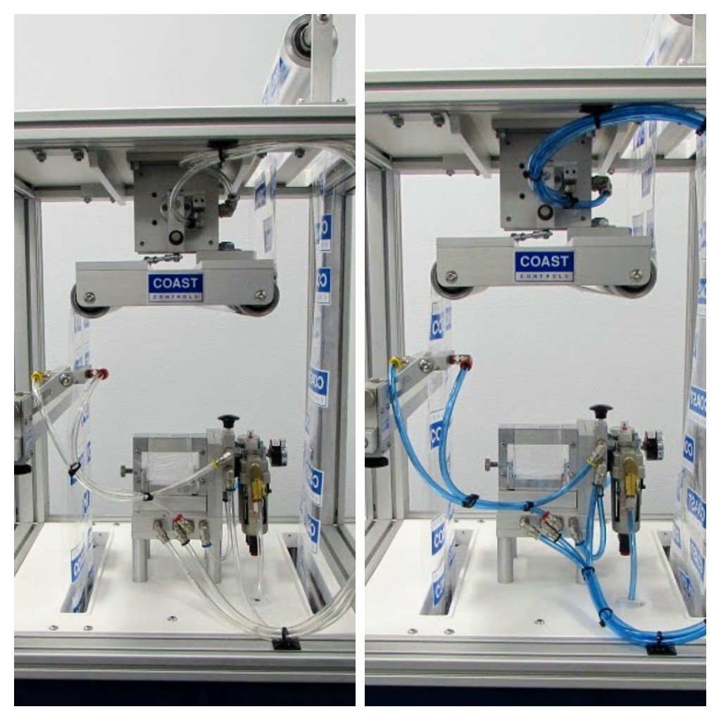 CoastControls's tweet image. We have quite a debate on which air hose looks better on a Coast All-AIr web guide. Clear or transparent blue? What do you think?