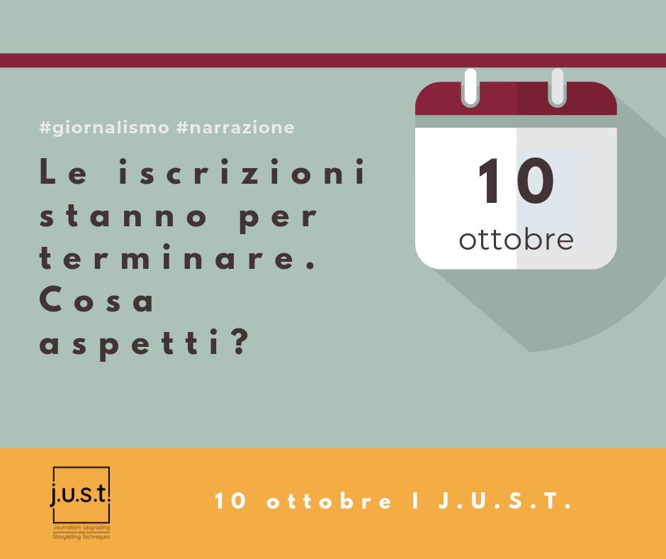 Tra poche ore chiudono le iscrizioni per partecipare a j.u.s.t., il 1° percorso formativo in Italia che combina #giornalismo #comunicazione e scienze della narrazione.
Ti sei iscritto?
Scopri i dettagli sul sito
just-storytellinglab.org/bookings-check…  
<a href="/Anna_Martini_/">Anna Martini</a> @storyfactor <a href="/storoni_a/">Arianna Storoni</a>