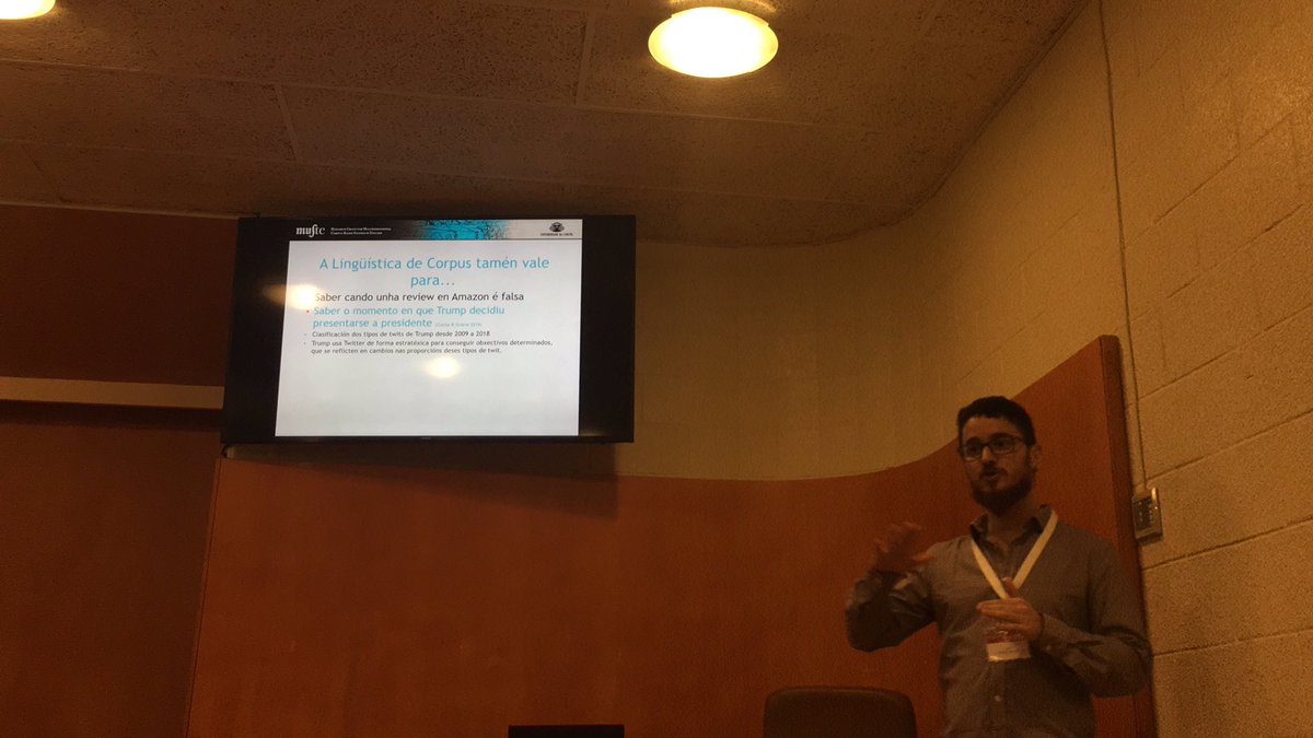 patrimrodilla's tweet image. #techLING 2019 escoitando a puente-castelo, como sabemos  cando unha review de amazon é falsa? E cando un usuario das redes ten un perfil de trolling? #NLP #corpus