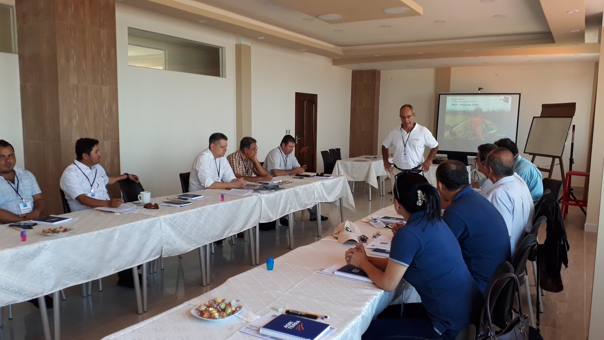 aviscarram's tweet photo. FACT (Farmers Advocacy Consultation Tool) Lessons Learned Workshop has started in Trinidad Bolivia. Our @Agripool_advice #FelipeGomez of FACA facilitates it. Two second level organisations share its experience with it. @Ninoskagh @GuidoAgriterra @abazoberry https://t.co/WHXaYmdmrK