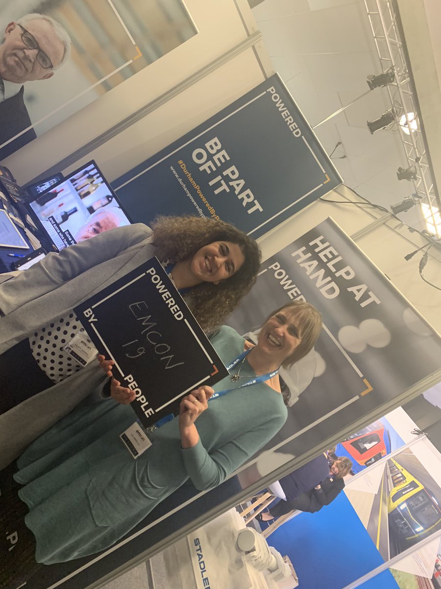 DurhamPbyP's tweet photo. Liz Smedley and Aazita Eghbal from @DemeterWaterSol finding out more about #DurhamPoweredbyPeoole  #EMCON2019 @_BusinessDurham https://t.co/vsvARHiM0D