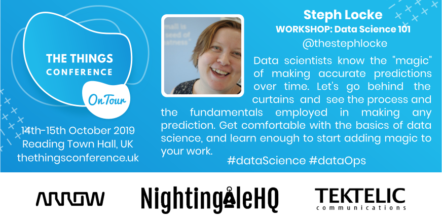 Just 6 hours left to get your tickets for #TheThingsConferenceUK #2019!

Learn all about how to analyse the data you collect with <a href="/nightingalehqai/">Nightingale HQ</a>'s #DataScience #101, and analyse your #LoRaWAN #IoT data!

Get your tickets quick at eventbrite.co.uk/e/the-things-c…