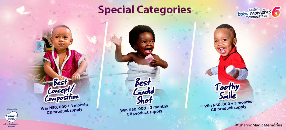 Sisi_Yemmie's tweet photo. So everyone is shouting that your baby is the cutest but you haven't entered them in this year's Cussons Baby Moments competition?! You dunno wais going on! π
Enter NOW for a chance to win β¦1 MILLION
οΏΌ
οΏΌ
https://t.co/3BkxMPGxXk
#SharingMagicMemories https://t.co/ZUGkQxLnvC