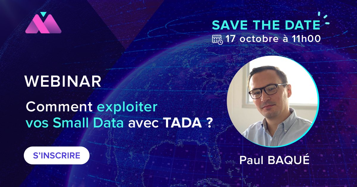 MyDataModels's tweet photo. #MyDataModels organise son premier webinar ! Découvrez #TADA, le logiciel qui donne un sens à vos #SmallData. Au programme : #démo et #Q&A pour exploiter la plateforme au maximum ses capacités.
On n’attend plus que vous. Pour s'inscrire c'est par ici 👉 https://t.co/c2UVGNpPmm https://t.co/4hLW6ckt0m