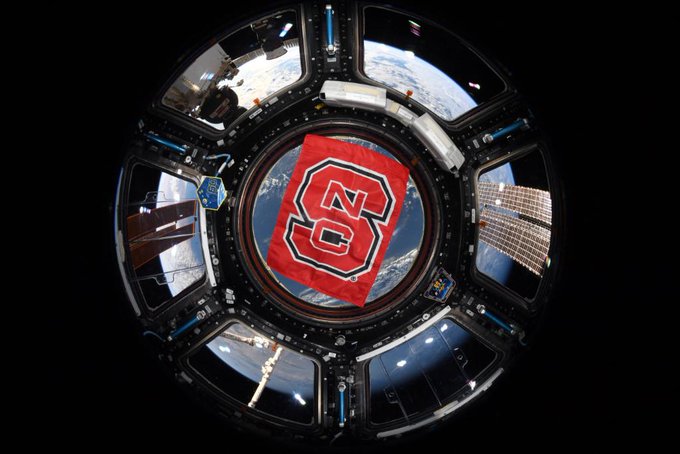 NC State’s <a href="/Astro_Christina/">Christina H Koch</a> is flying over Raleigh in the <a href="/Space_Station/">International Space Station</a> tonight at 8:01 pm. Be sure to look up and wave right before <a href="/PackFootball/">NC State Football</a> kicks off!

#GoPack