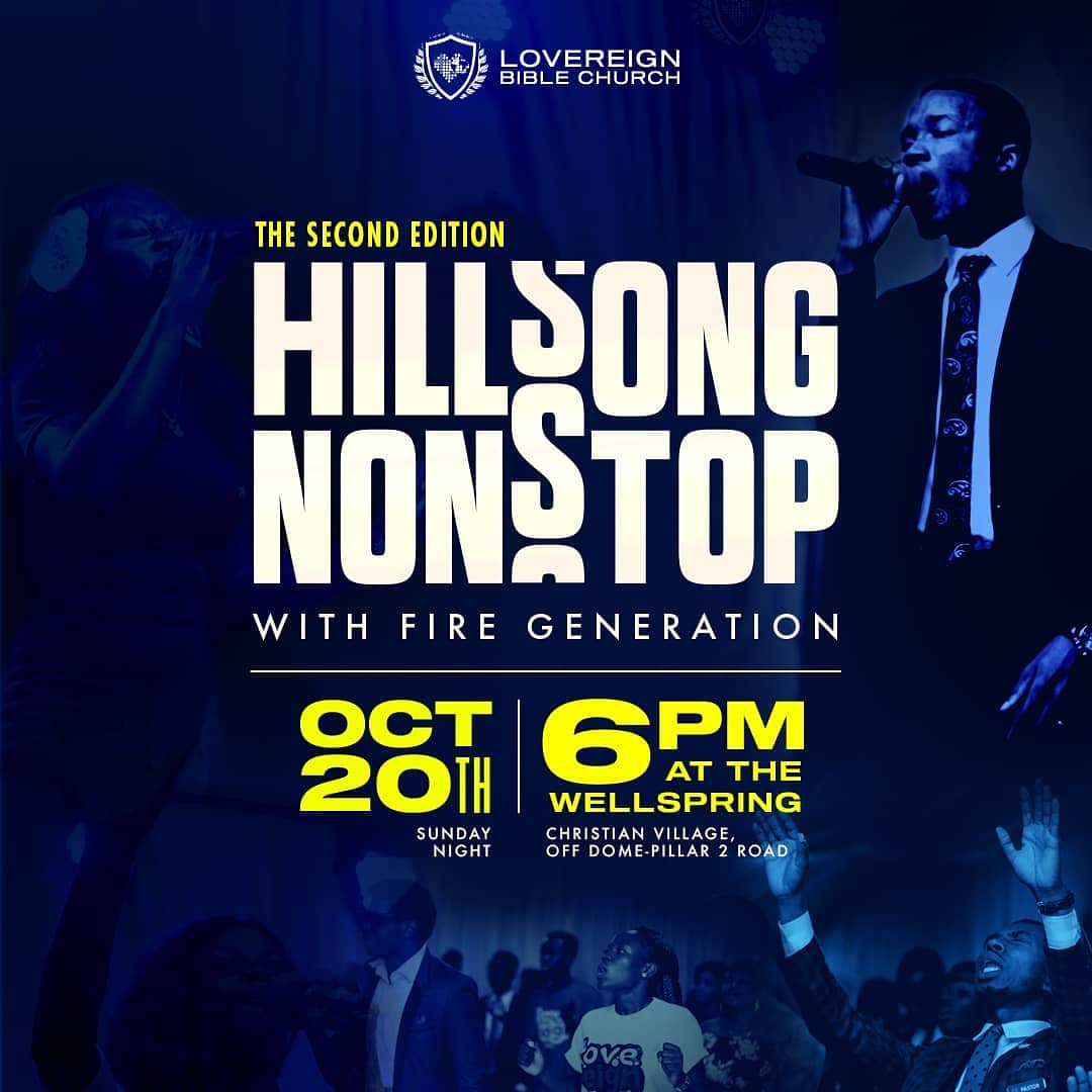 LovereignChurch's tweet photo. Are you Reaaaaaaaadyyyyyyy???
It's the HILLSONG NON -STOP 2nd Edition (With Fire Generation) 💃💃💃💃💃
Join the multitude of worshippers at the Wellspring make a Joyful sound that changes everything.
#HillsongNonStop2 #thewellspring #firegeneration #20thOctober https://t.co/9zdhtZBA9p