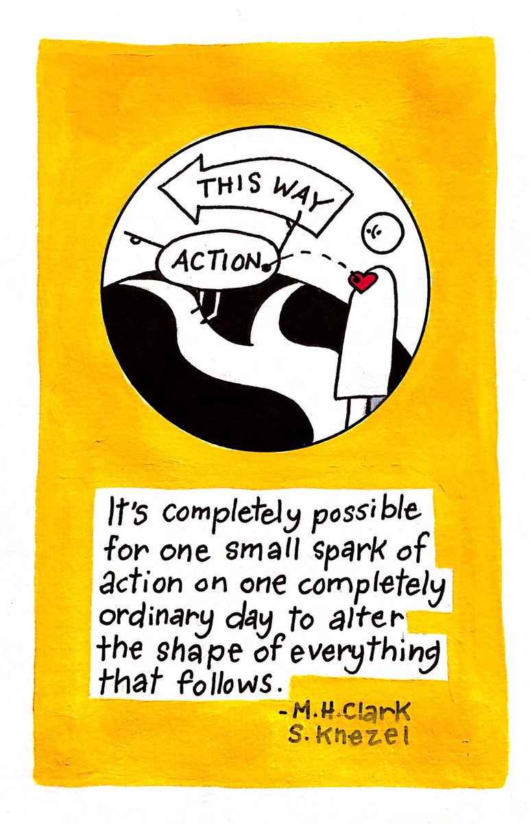 sherrillknezel's tweet photo. This. One small step may be the spark of action needed to effect change.  When feeling overwhelmed with big things, start small.

#dailydrawing #meaningfulmarks #possibility #startsmall #MHClark https://t.co/buQBh3wnKX