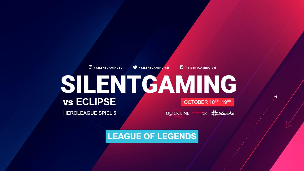 SLNTGG's tweet image. SILENT.Academy will face off against eclipse
today at 19:00 in the 2nd division of @Swisscom_Gaming Heroleague 🔥

Watch them play at 19:00 : twitch.tv/schefff95

GL &amp;amp; HF to both teams⚔️

#SILENTHype

🎮 #LeageofLegends
⚔️ #Eclipse
🏆 @Swisscom_Gaming
