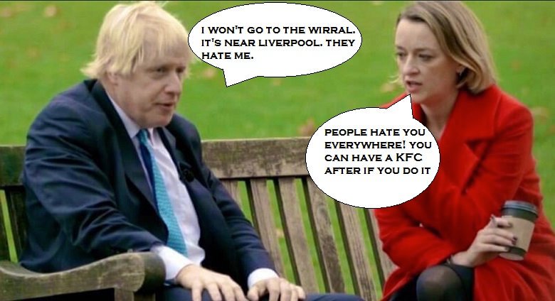 WillBlackWriter's tweet photo. #BorisJohnsonCaptionComp
Laura tells Boris Johnson, "You have to go - Wirral in this together. If Labour get back in I will be be doing the 3am weather on Radio 3."
#WirralSummit https://t.co/R0IWlop4Z0
