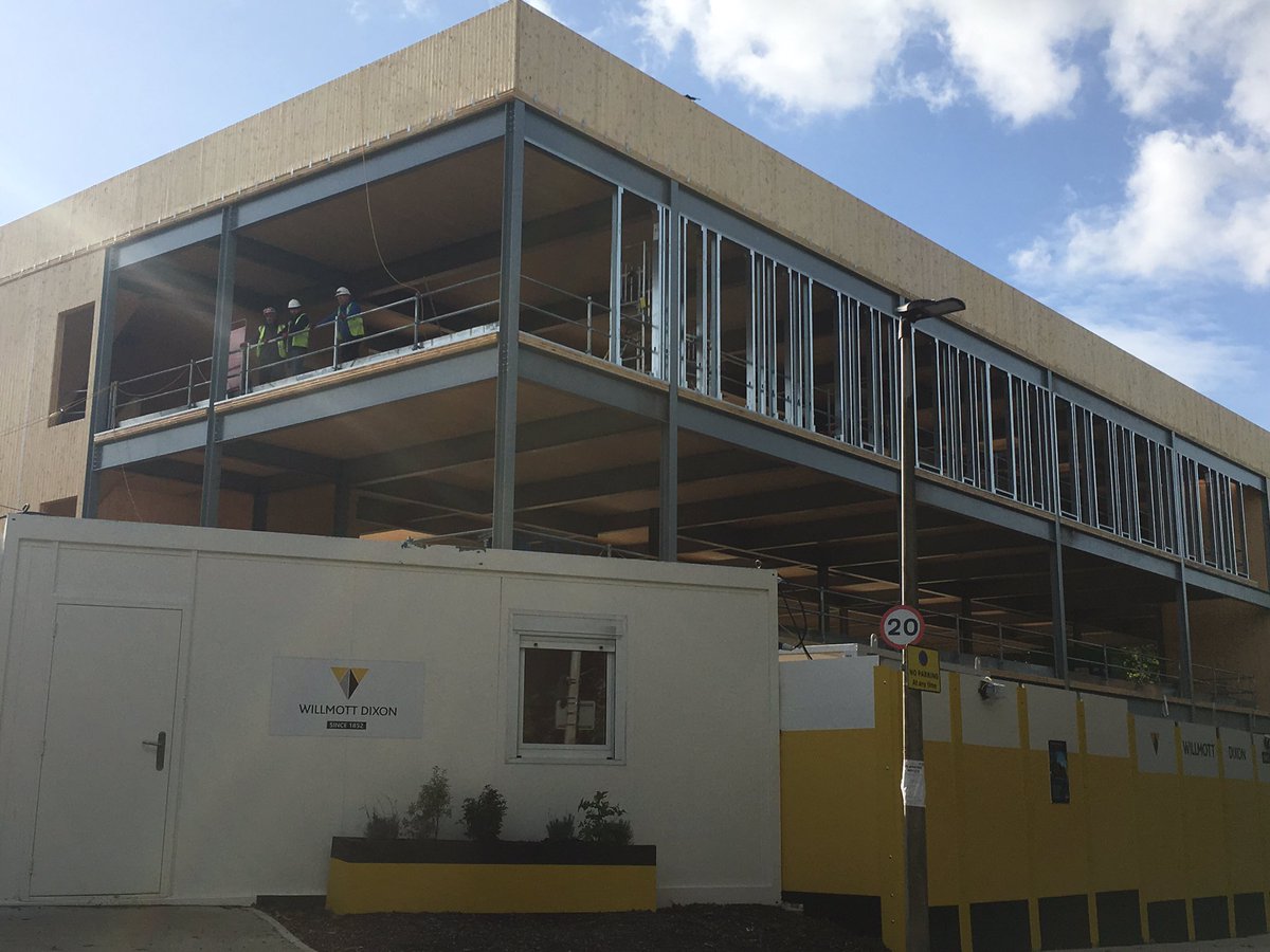 millsy249's tweet photo. Great to see the structural framing system for the external walls starting to go up. We should start to see the envelope take shape over the next few weeks. @KMMSmedschool @fgouldconnect https://t.co/Tuk0mD72lu