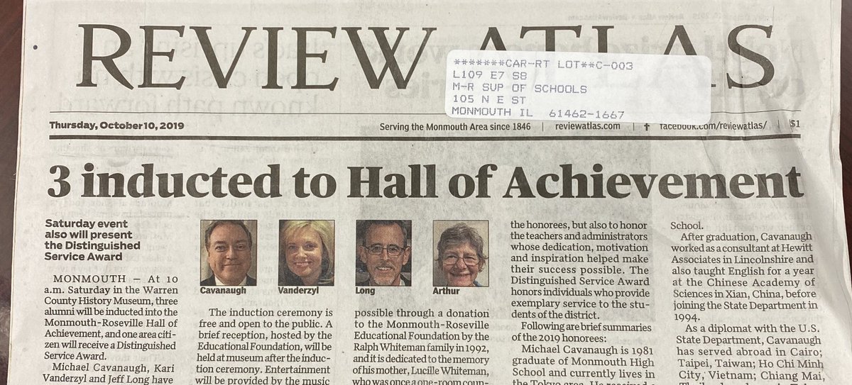 Check out this year’s Hall of Achievement recipients in today’s <a href="/ReviewAtlas/">Review Atlas</a> M-R is proud of our alumni! Ceremony is Sat. Oct. 12 &amp; is Open to the Public. Parents &amp; staff, let your students know the future is bright! #TitanNation