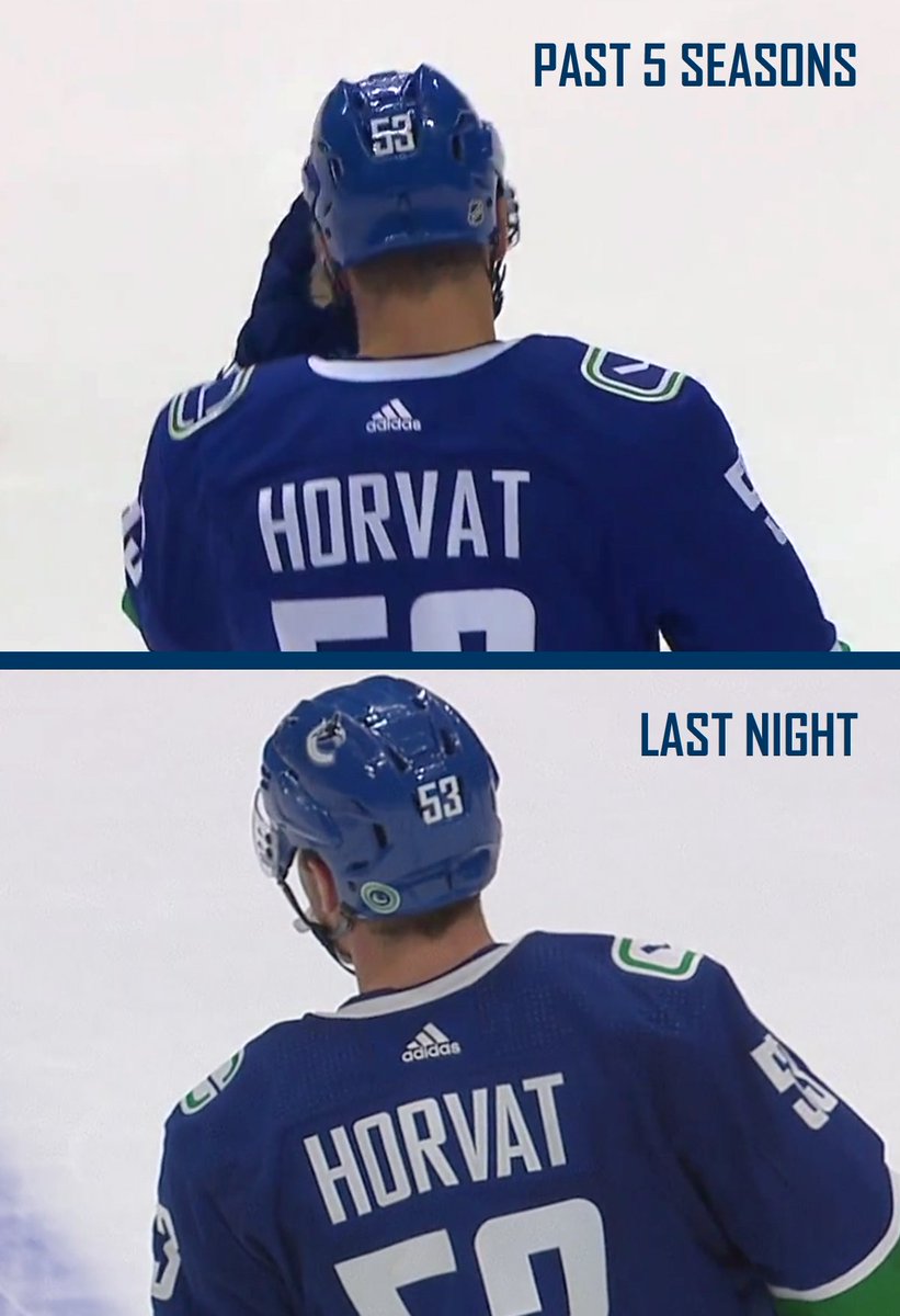 Look how beautiful.

Let us rejoice in the fact that they have FINALLY properly kerned 'HORVAT' on Bo's jersey.

#Canucks #Canucks50 #kerning #thatsbetter