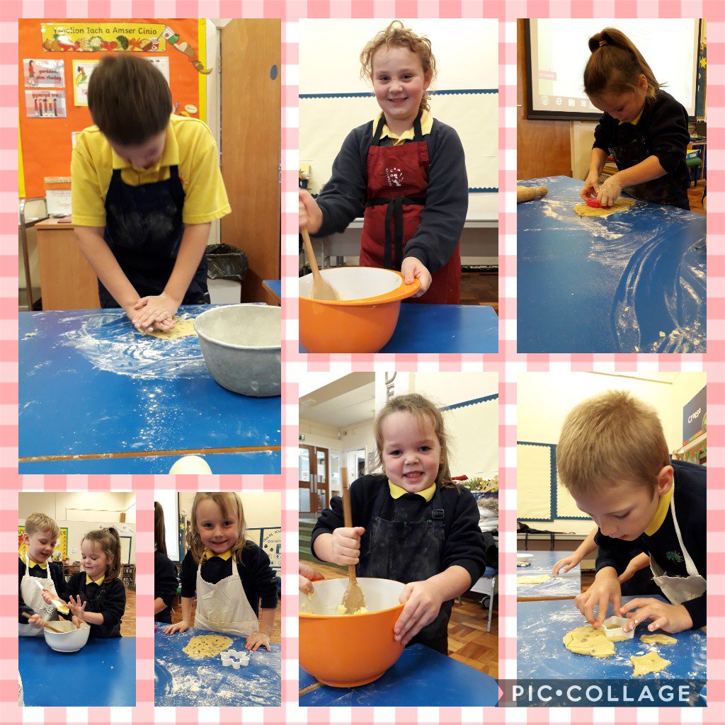 PendrefYsgol's tweet photo. The children in After School Club have been making cookies tonight! I think we have some bakers in the making! #baking #greatbritishbakeoff #cookingfun @denbschoolmeals @ https://t.co/CfqV5kvp7q