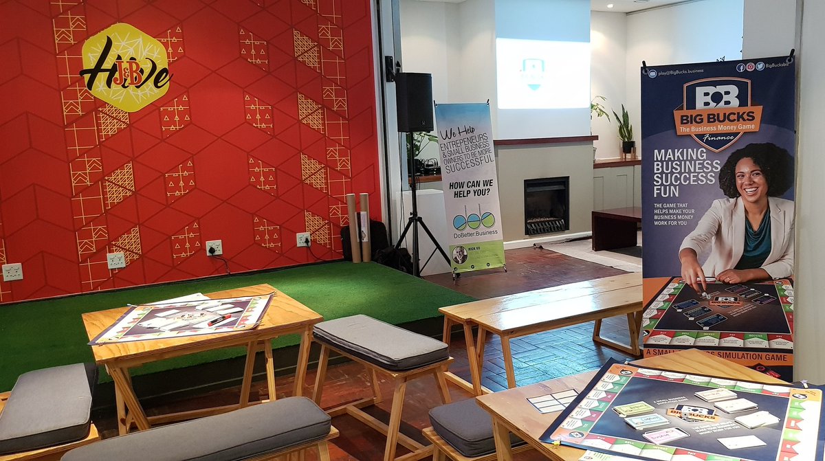 CreativeBizHub's tweet photo. Setting up @BigBucksBiz for this evening's game at J&amp;B @hivejoburg  Very excited fit ther contestants who are about to arrive https://t.co/RRwsaMLtfV