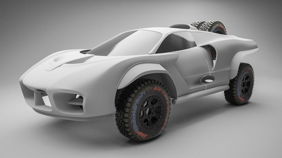 RogerTugwood's tweet photo. Here's a wip of my project for the #CarRenderChallenge It's loosely based on a McLaren Senna turned into a Rally Raid car! #humster3d https://t.co/MZrm2WazP5