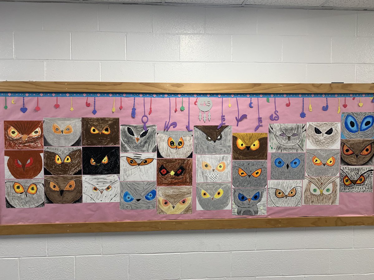 wilmot_ms's tweet photo. 4&amp;5 Owl Eyes are up in the hall just in time for parent teacher conferences! #D59Learns https://t.co/xeCOZc5Uce