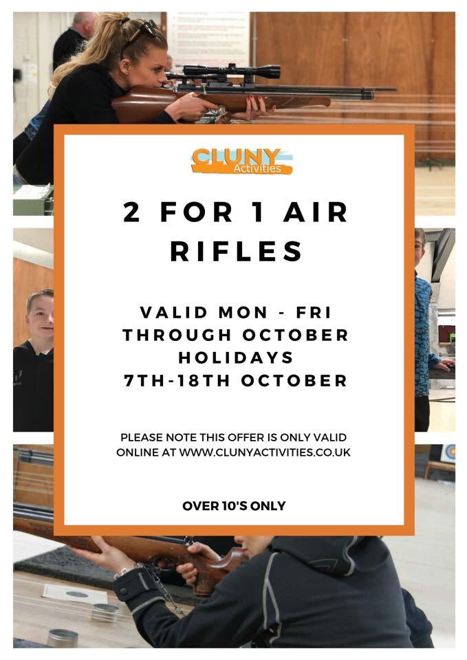 Our #2for1 rifle deal continues next week here @ClunyShooting ...simply visited clunyactivities.co.uk to get booked in 🔫👌🏻 #ClunyShooting #RifleShooting #ThingsToDo #Sniper #Bullseye #Daystate #Shooting #SafeShooting #LearnToShoot @FifeChamber @welcometofife @fifetourism