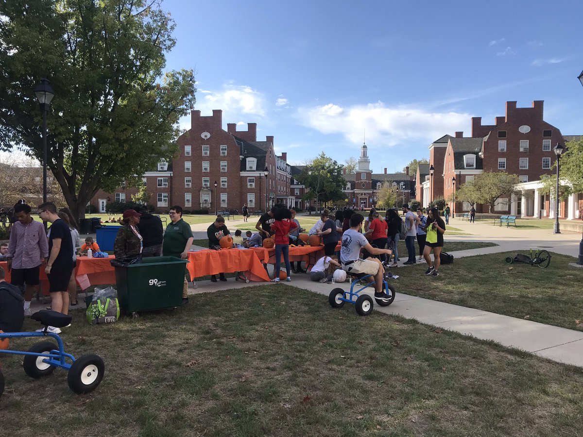 housingdirector's tweet photo. @OhioU_Housing Pumpkin decorating on west happening now! Also doing the 4th annual Tricycle race if anyone wants to compete! #first7weeks https://t.co/W6rp79Gm98