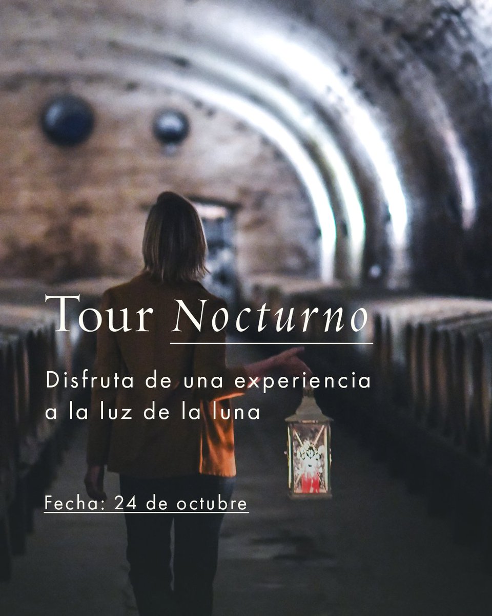 Cousiño Macul (@cousino_macul) on Twitter photo Ahora cada mes podrás vivir de una experiencia mística recorriendo nuestros viñedos, cavas y bodegas en nuestro nuevo Tour Nocturno. Reserva para este jueves 24 de octubre en ventas@cousinomacul.cl
Horarios del tour: 19:30 pm y 21:30 pm
#Tournocturno #CousinoMacul #Viñedos Ahora cada mes podrás vivir de una experiencia mística recorriendo nuestros viñedos, cavas y bodegas en nuestro nuevo Tour Nocturno. Reserva para este jueves 24 de octubre en ventas@cousinomacul.cl
Horarios del tour: 19:30 pm y 21:30 pm
#Tournocturno #CousinoMacul #Viñedos