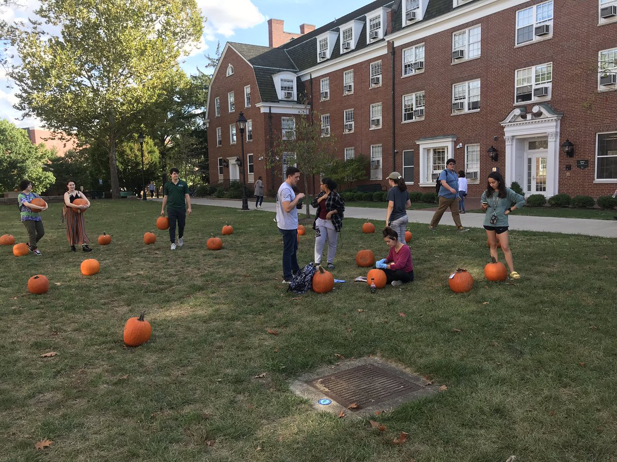housingdirector's tweet photo. @OhioU_Housing Pumpkin Decorating happening right now on West Green. Also getting ready for the 4th annual tricycle race! #first7weeks https://t.co/wBGQVMz1fJ