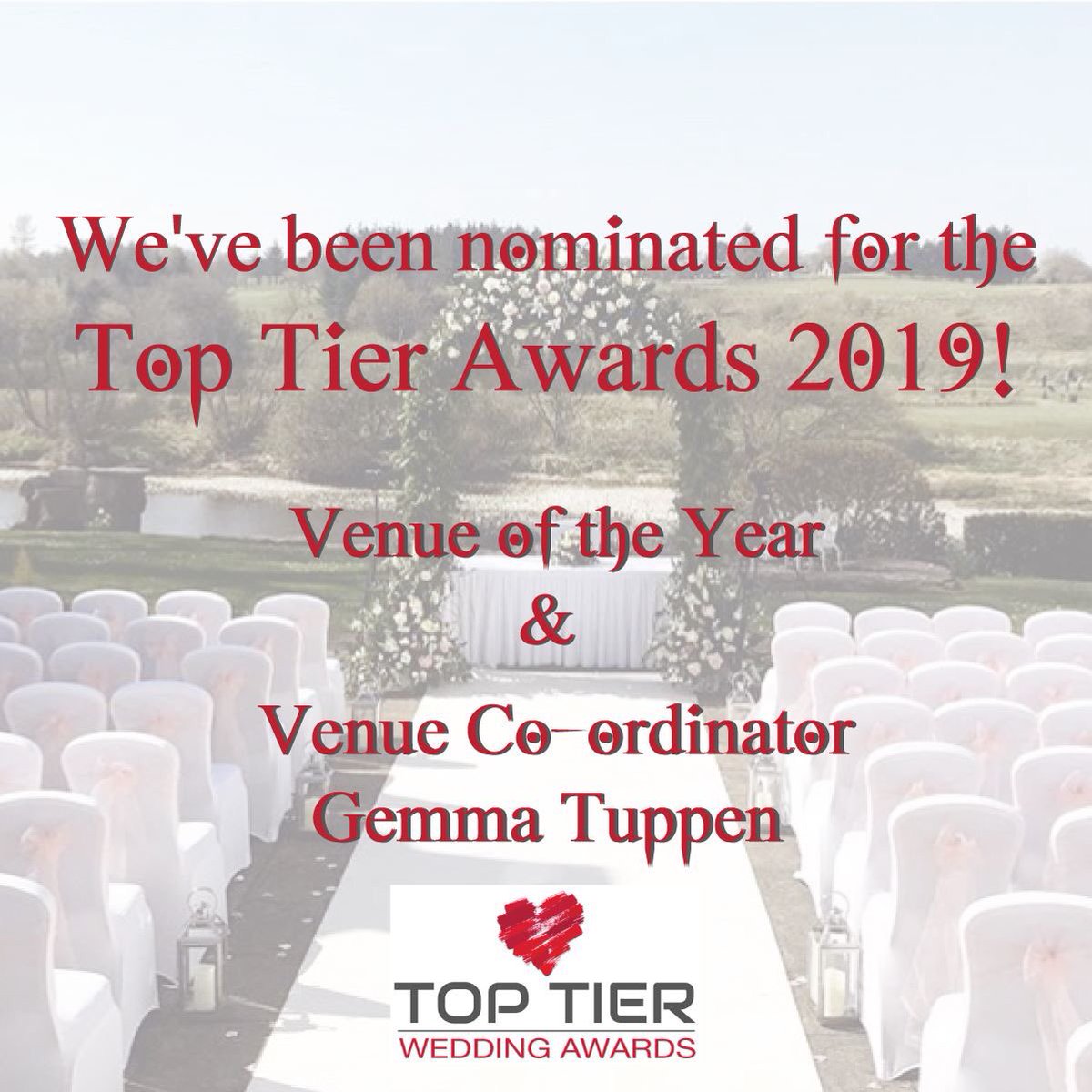 maryculter's tweet photo. We are delighted with today’s announcement for this years #toptierawards and delighted for Gemma to get shortlisted also #wedding #maryculter #hospitalitysince1225 https://t.co/QHPdsxaIFS