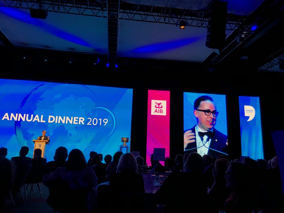 Alan Joyce, MD and Group CEO, Quantas Airways, Key Note Speaker at the Dublin Chamber Annual Dinner. A wonderful reminder of the strength of our home grown business leaders abroad. Fascinating speech. #ChamberAD19