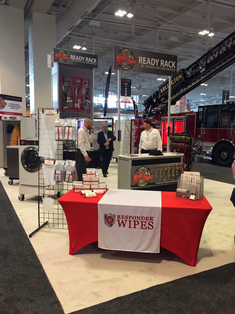Wrapping up the first day of #FHExpo19 in Nashville. Make sure you come by Booth 805 tomorrow to see us and our partner @ReadyRack! #removetherisk #firefightercancer #extinguishcancer