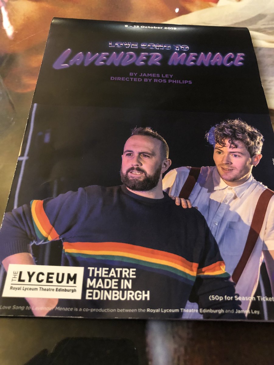 Just been to see the wonderful Love Song to Lavender Menace <a href="/Lovesongplay/">Lavender Menace</a> at @lyceumtheatre funny &amp; poignant &amp; so nostalgic to be taken back to #lesbian &amp; gay #Edinburgh of the 80s &amp; the fight against #Section28