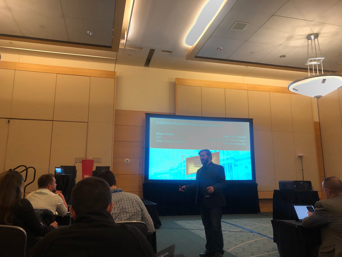 Securing the whole of government and automated cyber security operations center. A great session by @rilescat Shawn Riley CIO ND at Ignite Federal 2019. @PaloAltoNtwks